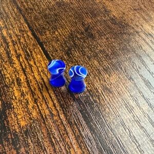 Blue Swirl Plastic Plugs